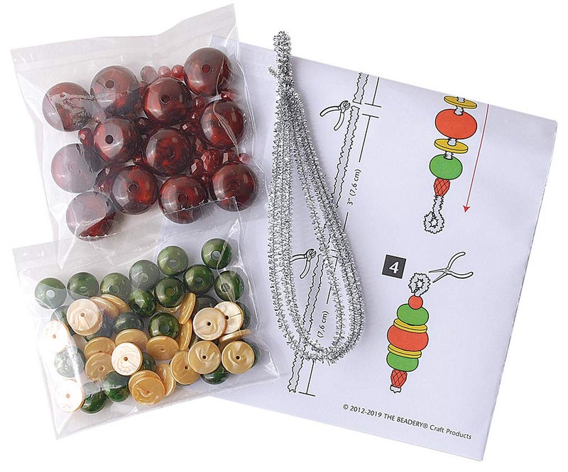 The Beadery Holiday Beaded Ornament Kit, 2.25-Inch by 0.75-Inch, Victorian Baubles, Makes 12 Ornaments - Image 2